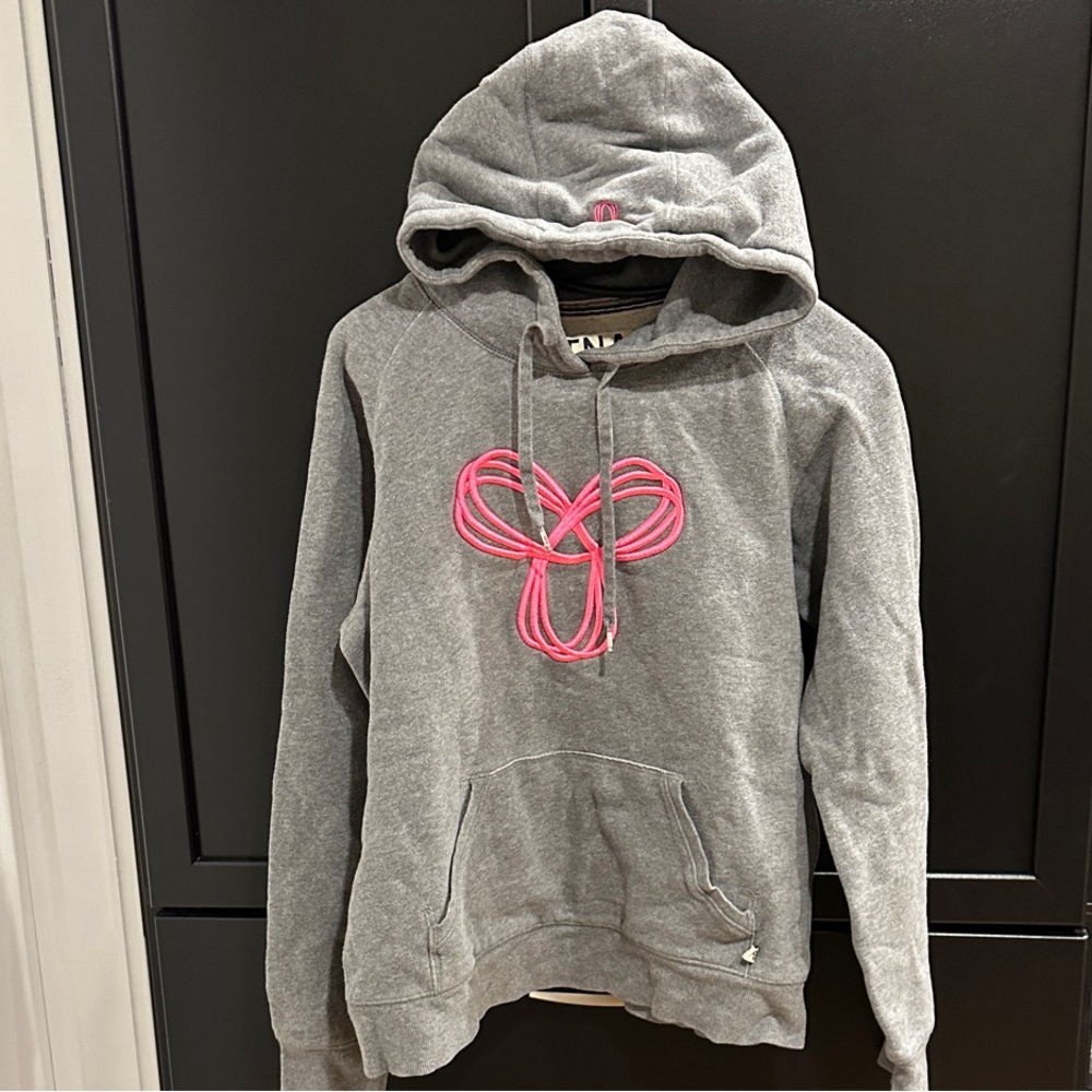 TNA Gray Hoodie with Pink Logo